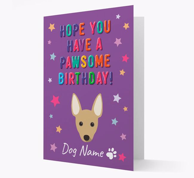 Personalised Card 'Hope You Have A Pawesome Birthday' with {breedCommonName} Icon